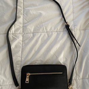 Poppies and Peonies black cross body purse, and clutch good condition.